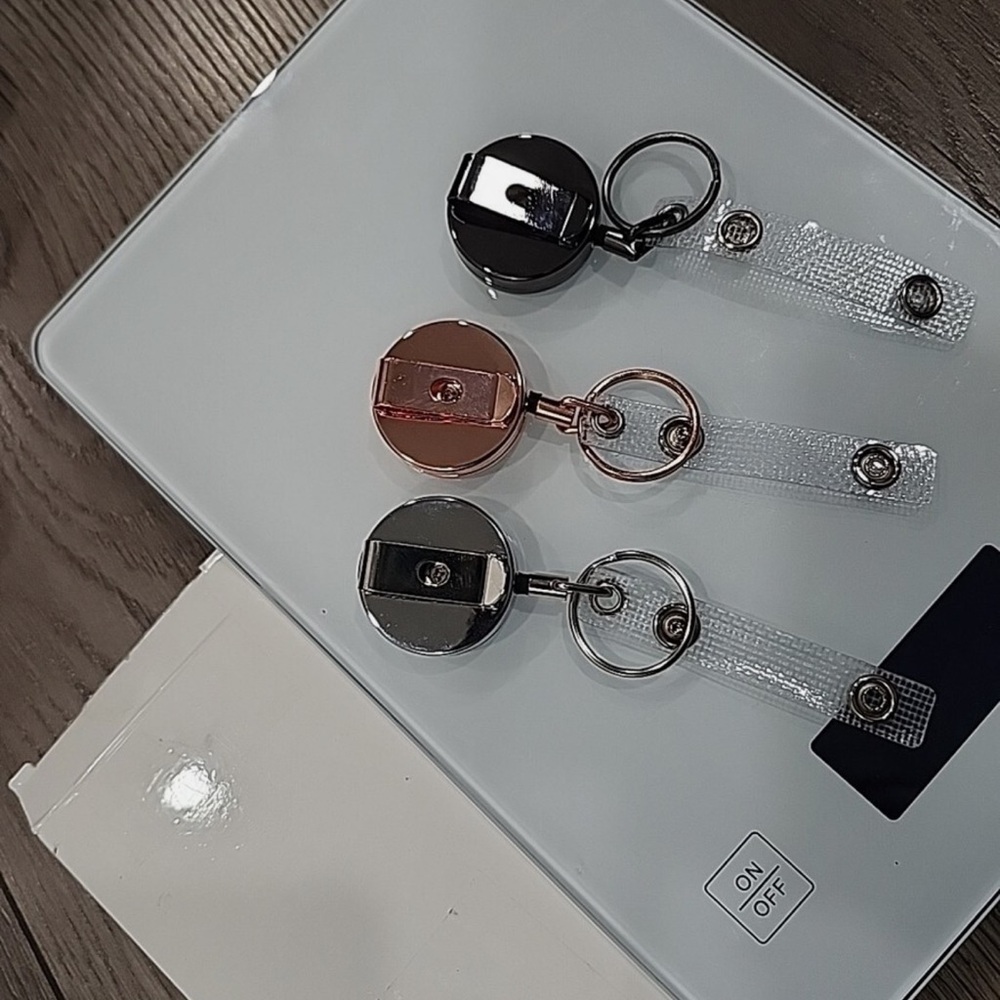 3 Pcs Heavy Duty Badge Reels Retractable Badge Holder, Metal Retractable Keycha